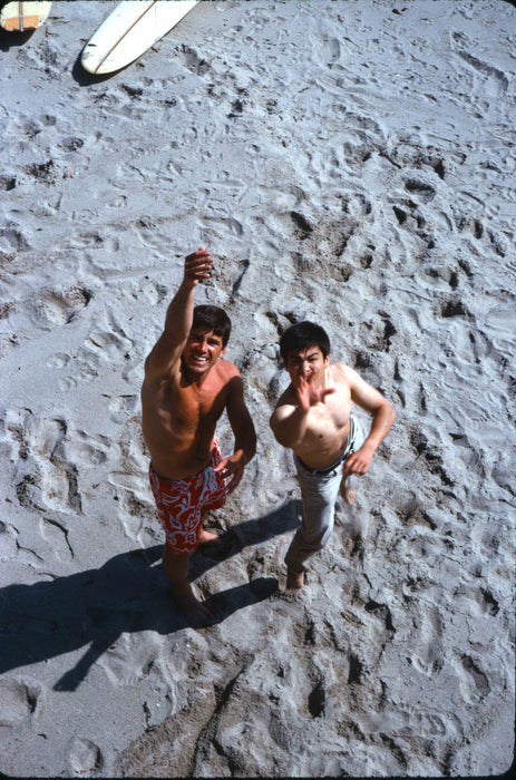 Bruce Lee and Van Williams at beach