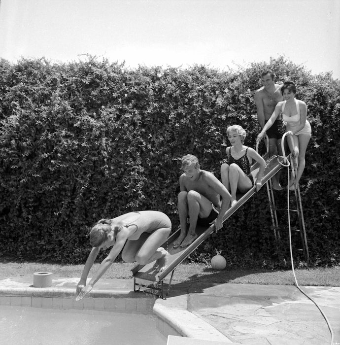 Swimmers on a Waterslide