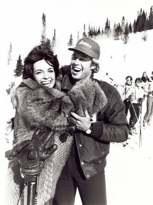 Linda Gray with Steve Kanaly at Osmonds U.S. ski team celebrity classic in Park City, Utah