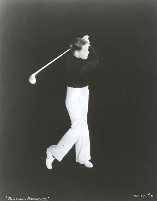 Bobby Jones Swinging Golf Club Classical Black and White Portrait