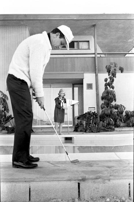 Don Adams Playing Golf in His Backyard