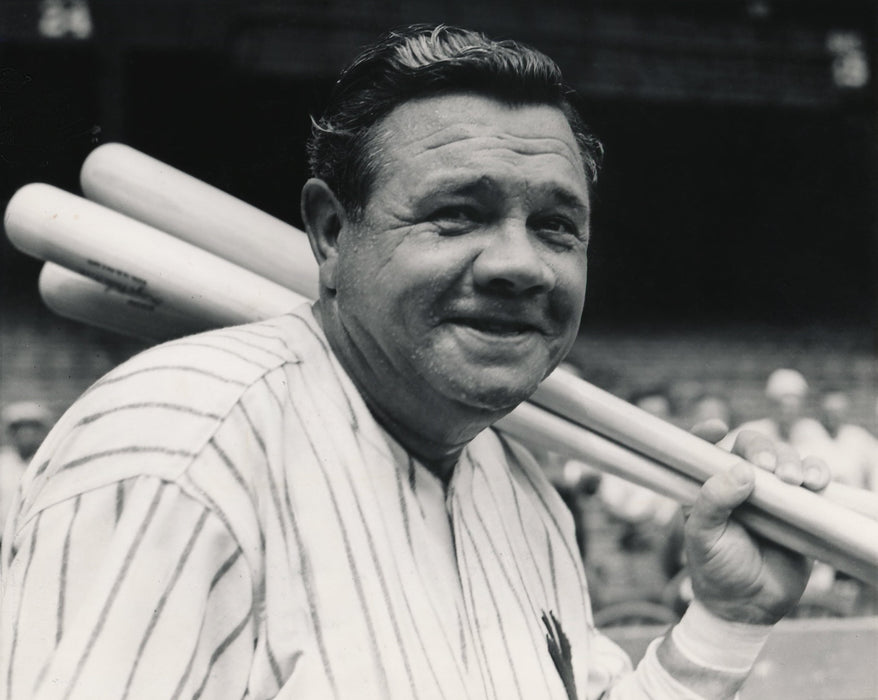 Babe Ruth holding his Louisville Sluggers 1970