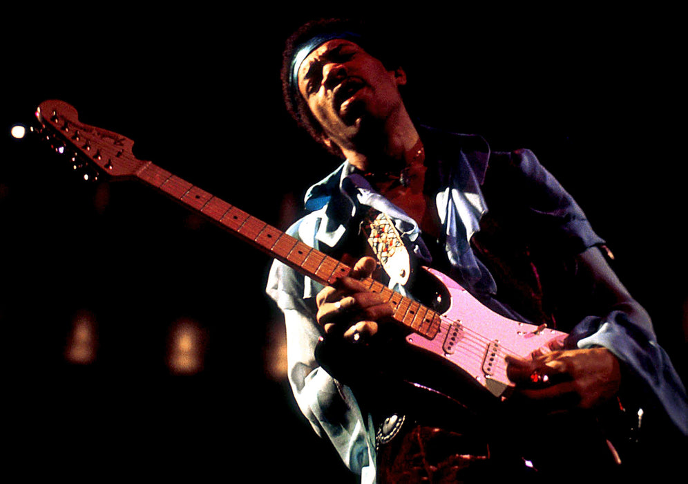 Jimi Hendrix Shredding on Guitar, 1970s