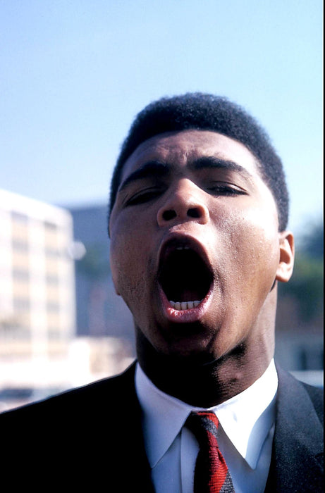 Muhammad Ali in Suit Yawning