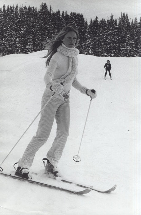 Brigitte Bardot Skiing in White