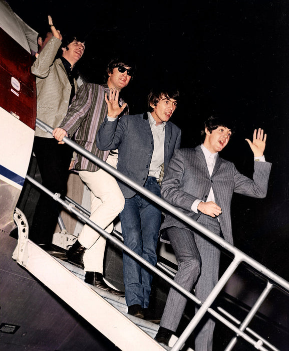 The Beatles De-boarding Plane