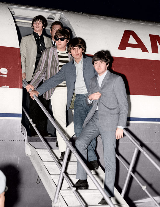 The Beatles Deboarding Plane