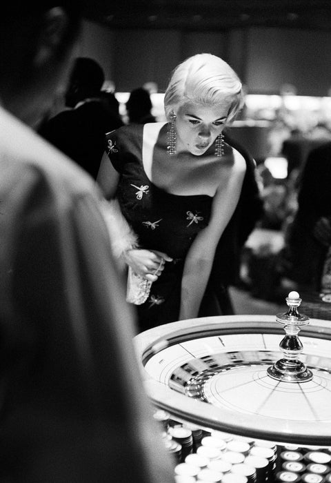 Jayne Mansfield Playing Roulette in Vegas by Frank Worth