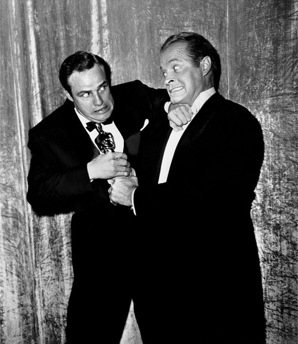 Marlon Brando and Bob Hope Wrestling for Oscar by Frank Worth