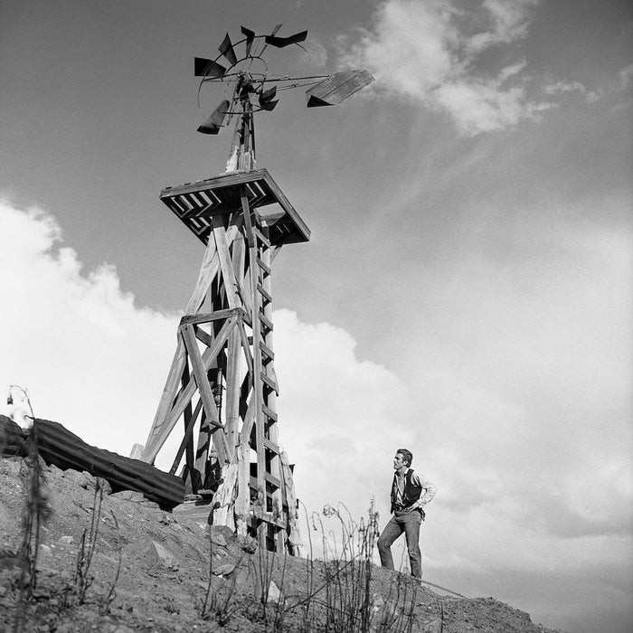 James Dean Staring at Windmill on Set of Giant 1955 by Frank Worth