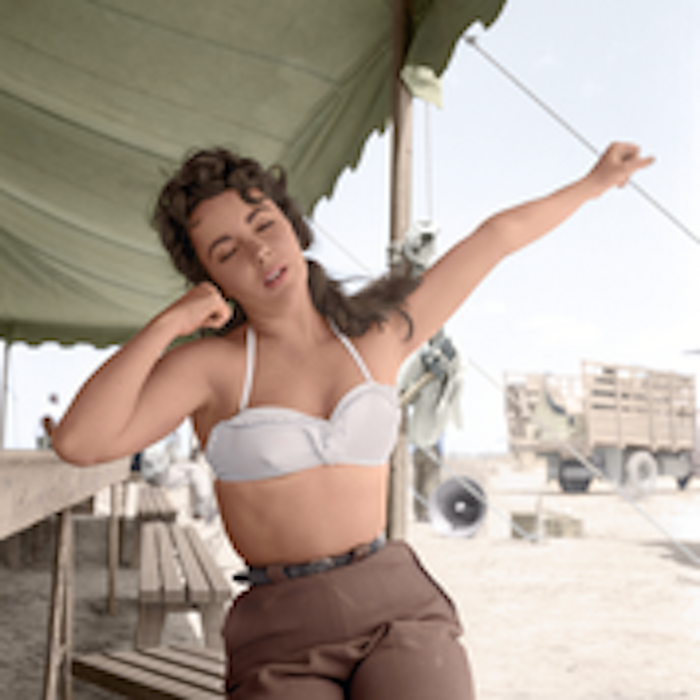Liz Taylor Yawning on Set of Giant by Frank Worth