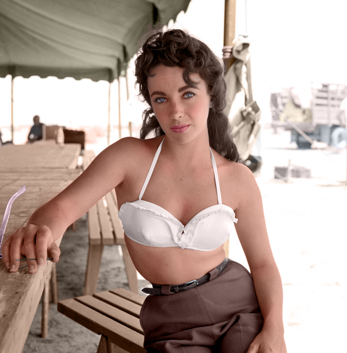 Liz Taylor On Set of Giant by Frank Worth