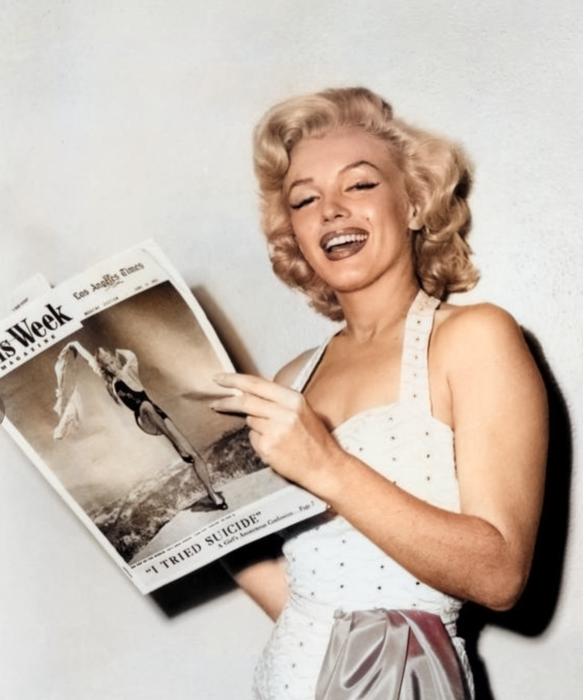 Marilyn Monroe with Foreboding News Headline