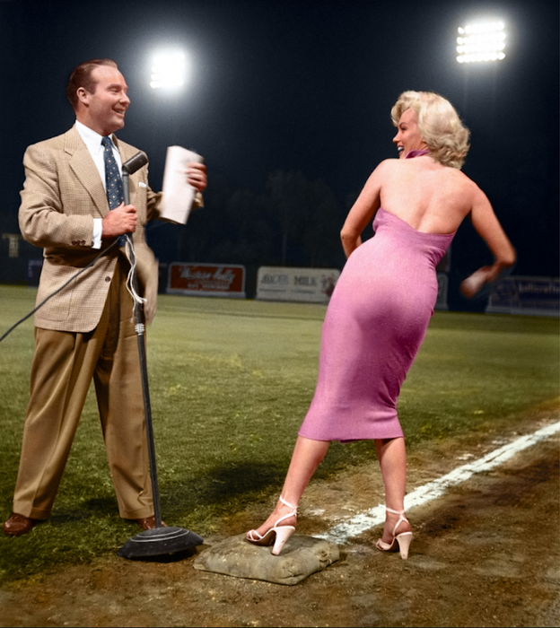 Marilyn Monroe At Dodgers Stadium by Frank Worth