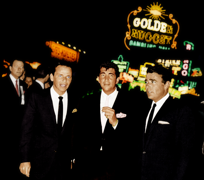 Frank Sinatra, Dean Martin, and Peter Lawford in Vegas for "Ocean's Eleven" Premiere