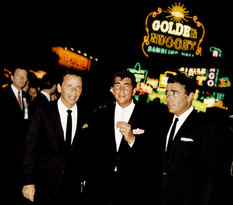 The Rat Pack in front of the Golden Nugget