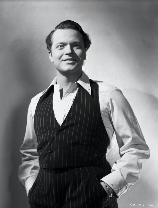 Orson Welles Posed in Vest and Polo