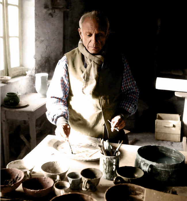 Pablo Picasso in His Studio