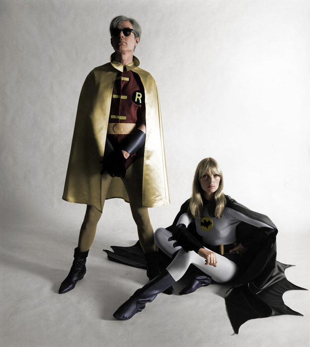 Andy Warhol and His Muse Nico as Batman and Robin