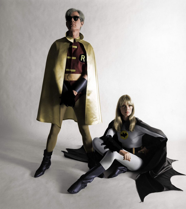 Andy Warhol and Nico as Batman and Robin