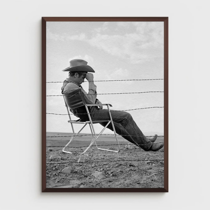 James Dean Behind Fence On the Set of Giant by Frank Worth