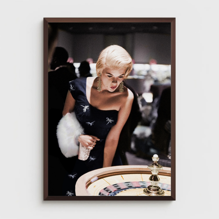 Jayne Mansfield Playing Roulette in Vegas by Frank Worth